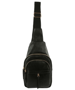 Fashion Laser Cut Printed Sling Bag Backpack LY122 BLACK